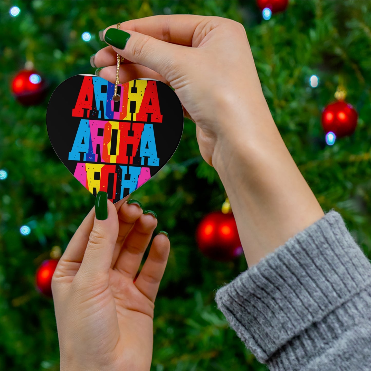 Ceramic Ornament, 2 Shapes ‘Aroha’ meaning Love